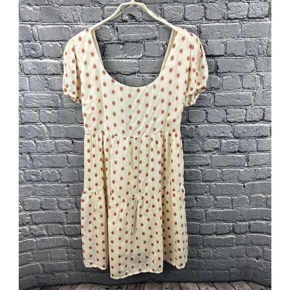 Max Studio Dresses & Skirts - Max Studio Red  Polka Dot Mini Tiered Dress Tan Size S